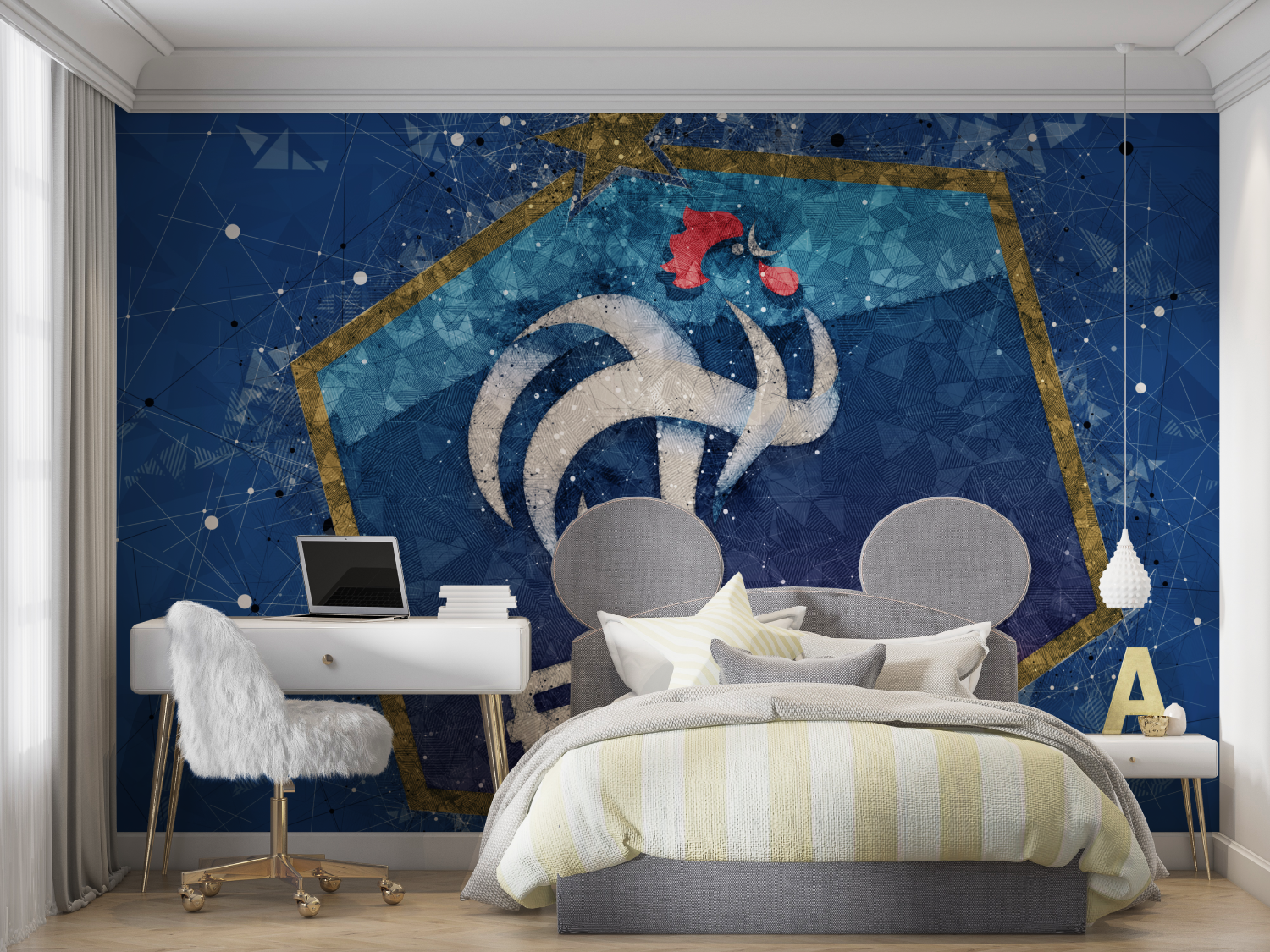 Papier peint chambre foot equip...ce mur chambre panoramique