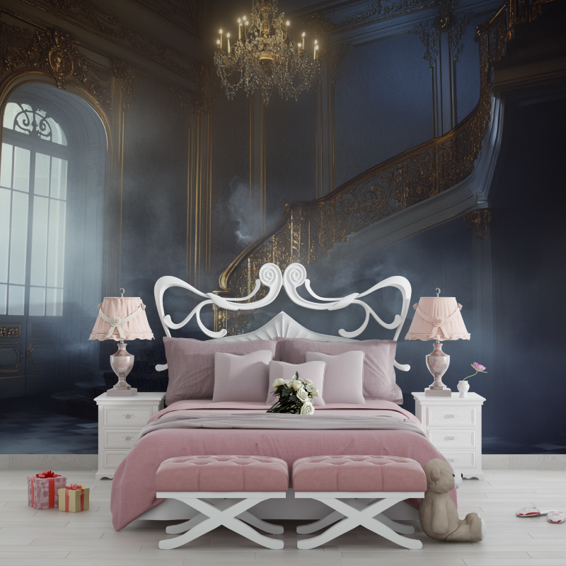 Papier peint princesse royaume cache chambre filles