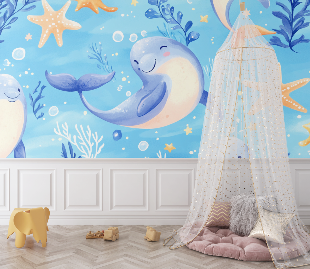 Papier peint marin theme ocean fille ou garcon bebe