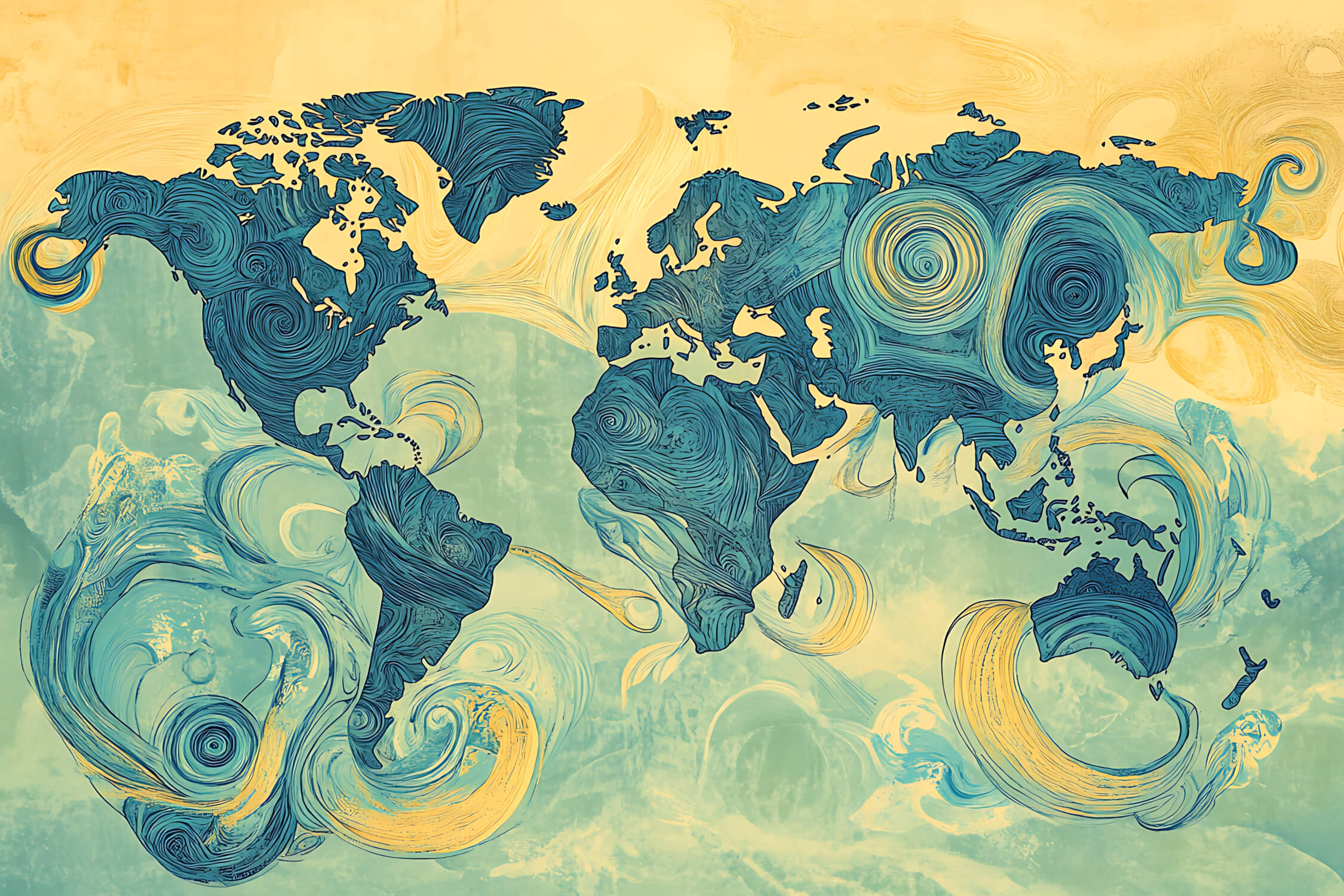 Papier Peint Carte Du Monde Design