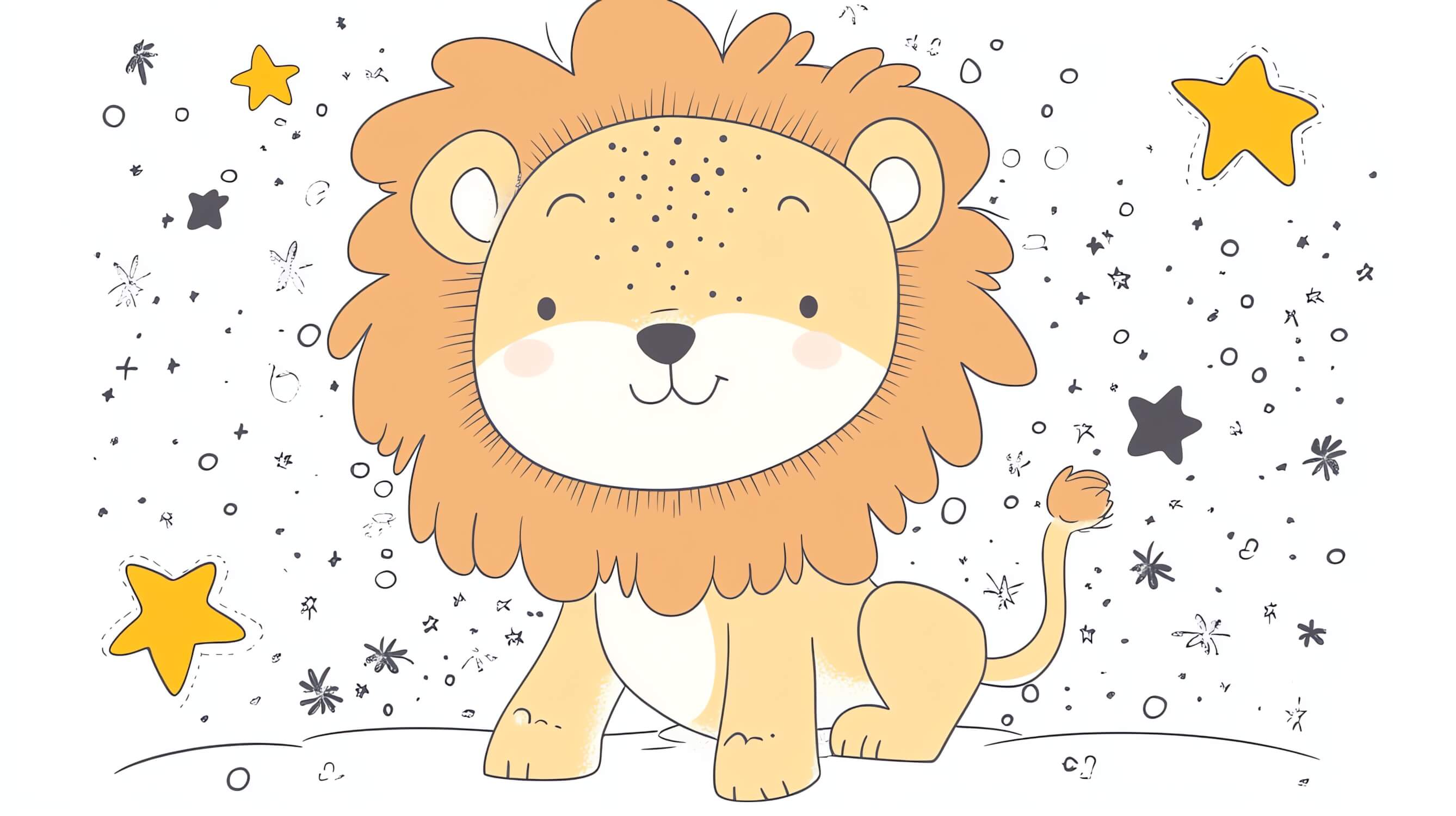 Papier Peint Lion Et Étoiles