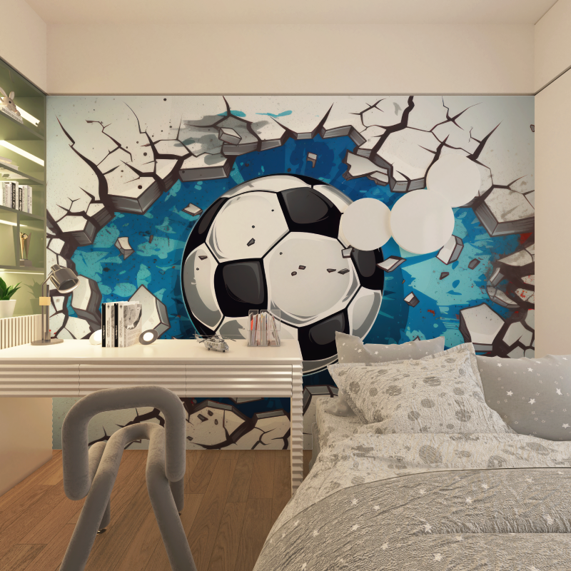 Papier peint ballon de foot chambre adolescents
