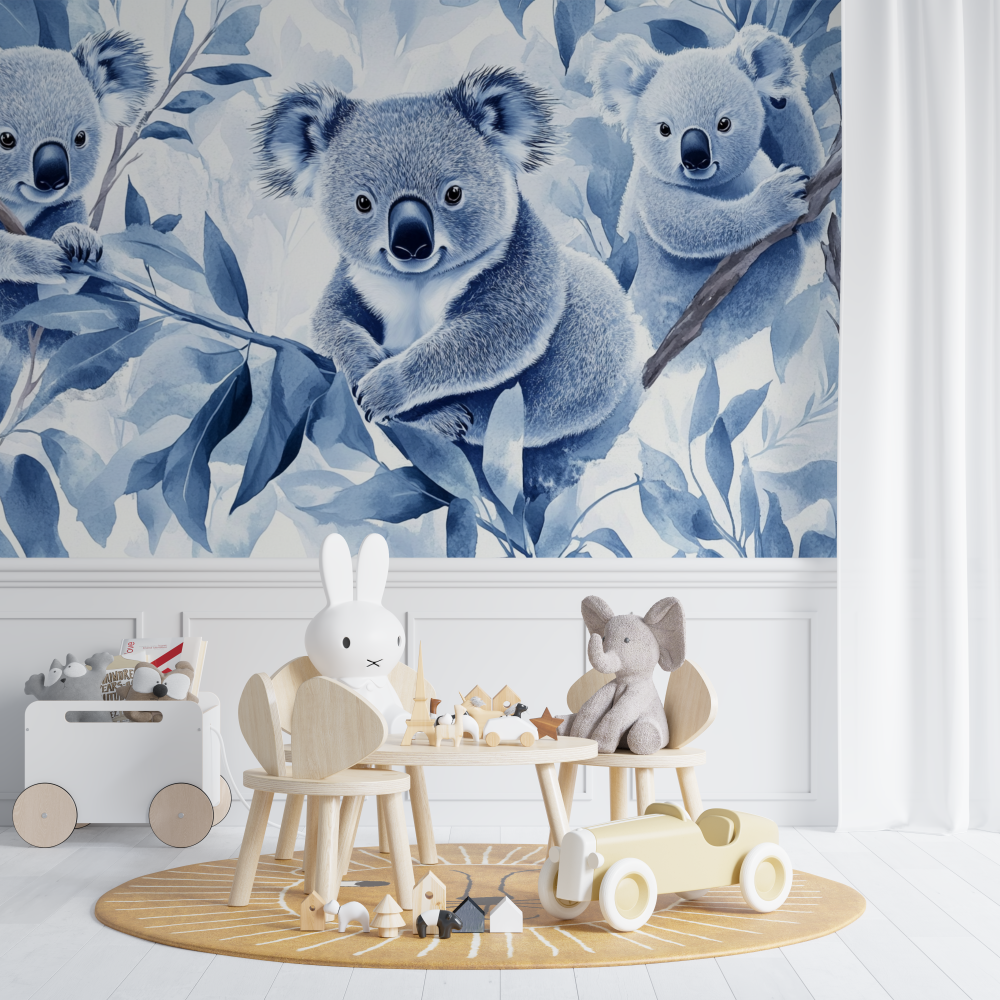 Papier peint koala dans les feu...ges givres chambre de bebe