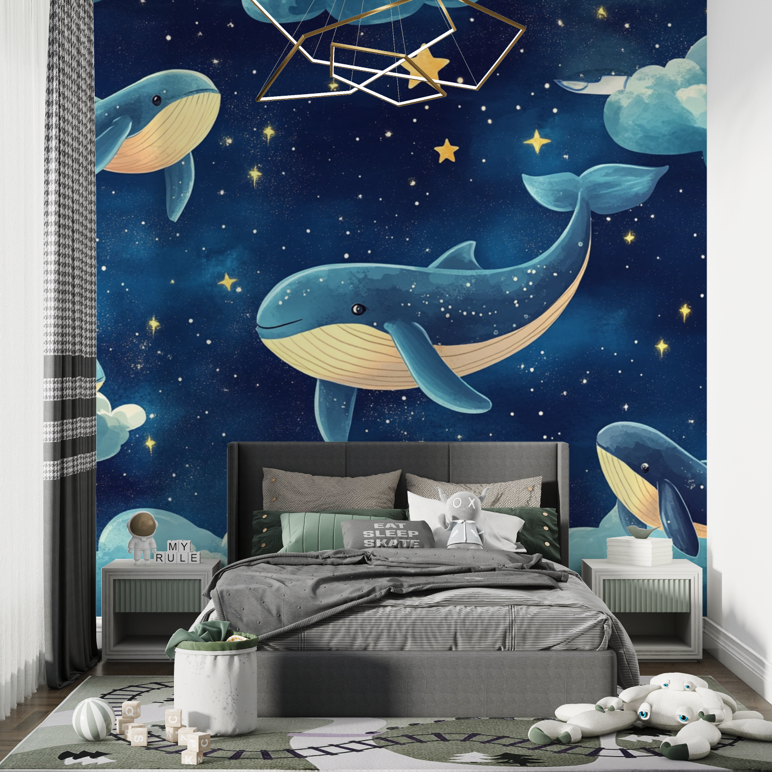 Papier peint animaux nuage bleu...n mignon chambre de garcon