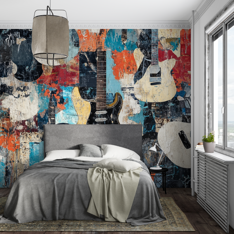 Papier peint abstrait rock piece ados