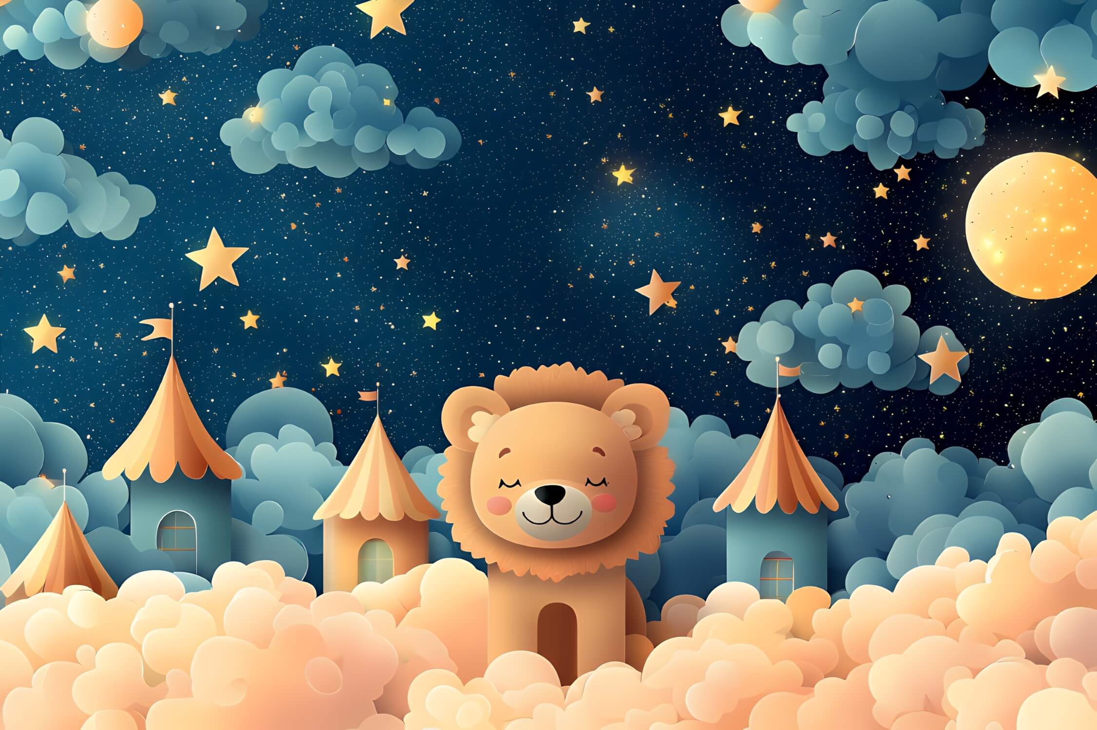 Papier Peint Lionceau Endormi 3d