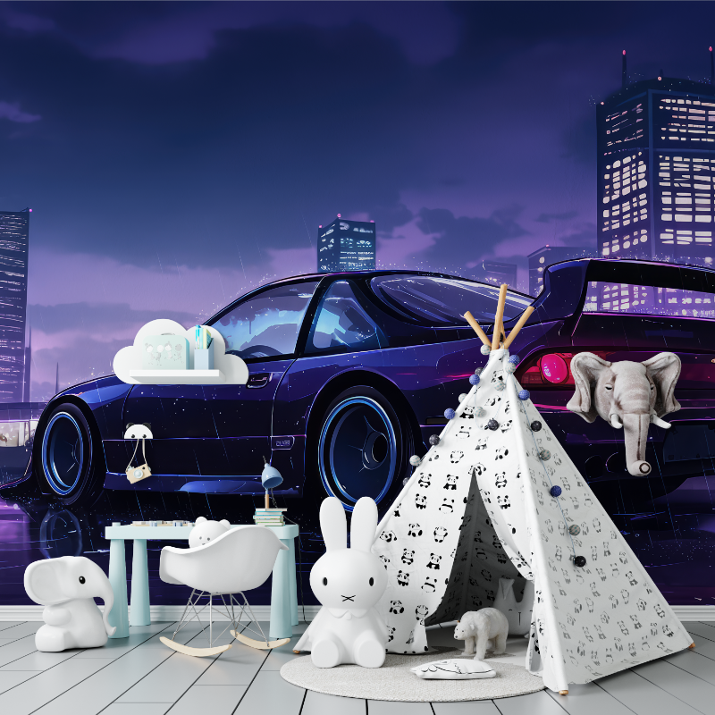 Papier peint voiture tuning tapisserie murs