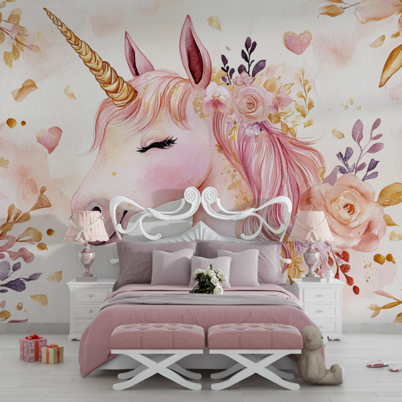 Papier peint chambre licorne de...on princier chambre filles