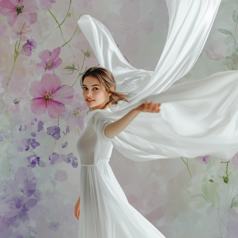 Papier peint fleur bebe fille modele