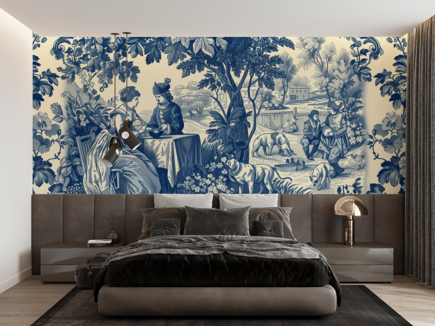 Papier Peint Toile De Jouy Antique - francais