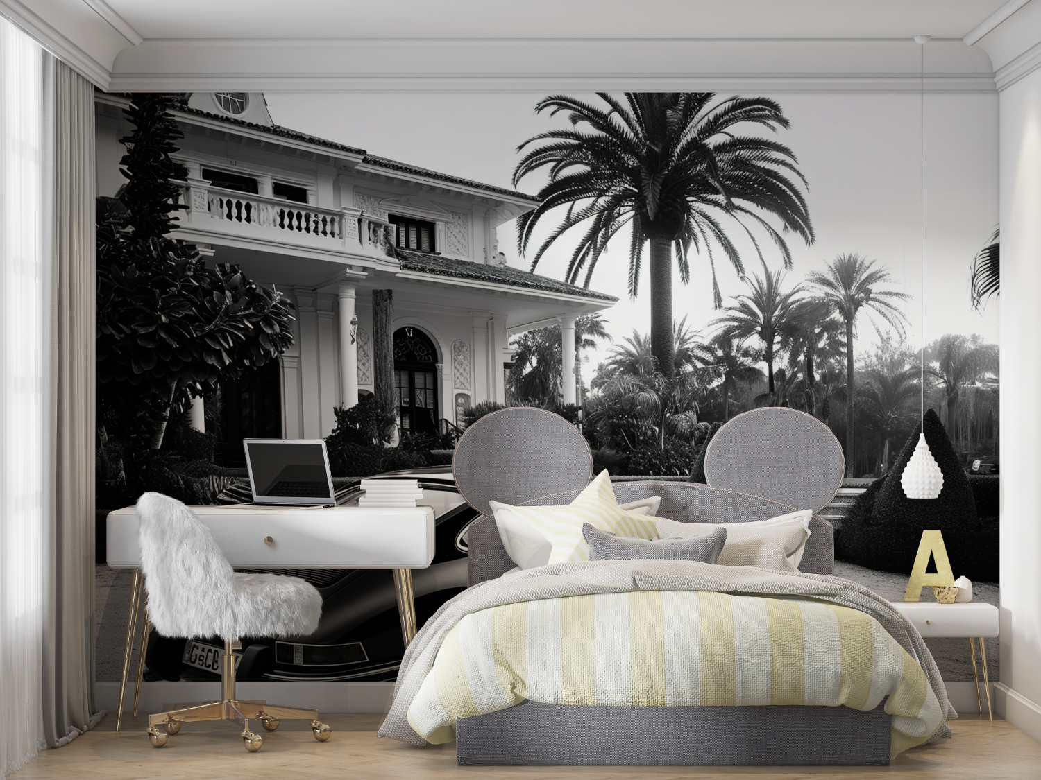 Papier peint panoramique noir e...re mur chambre panoramique