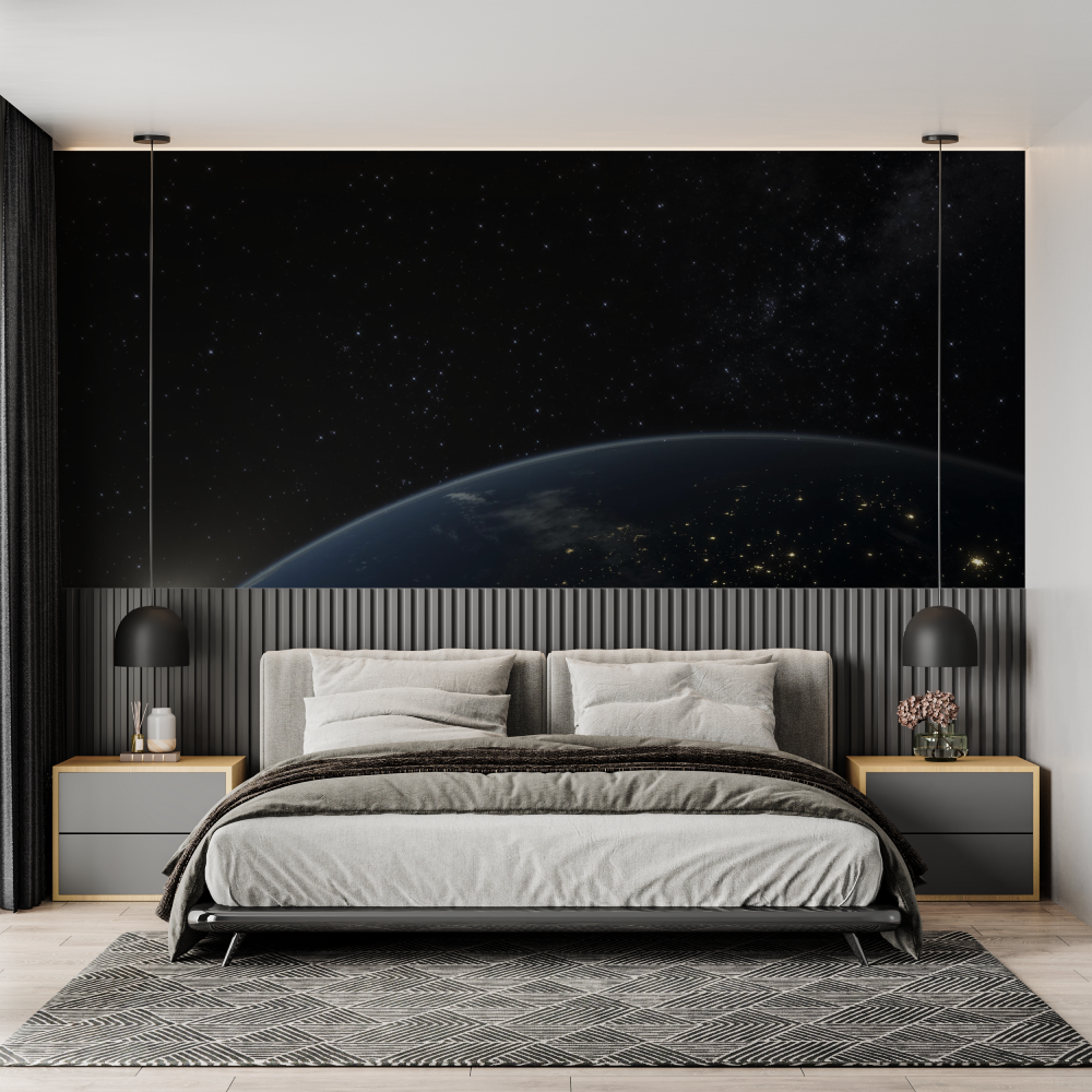 Papier peint theme lespace adulte chambre adulte