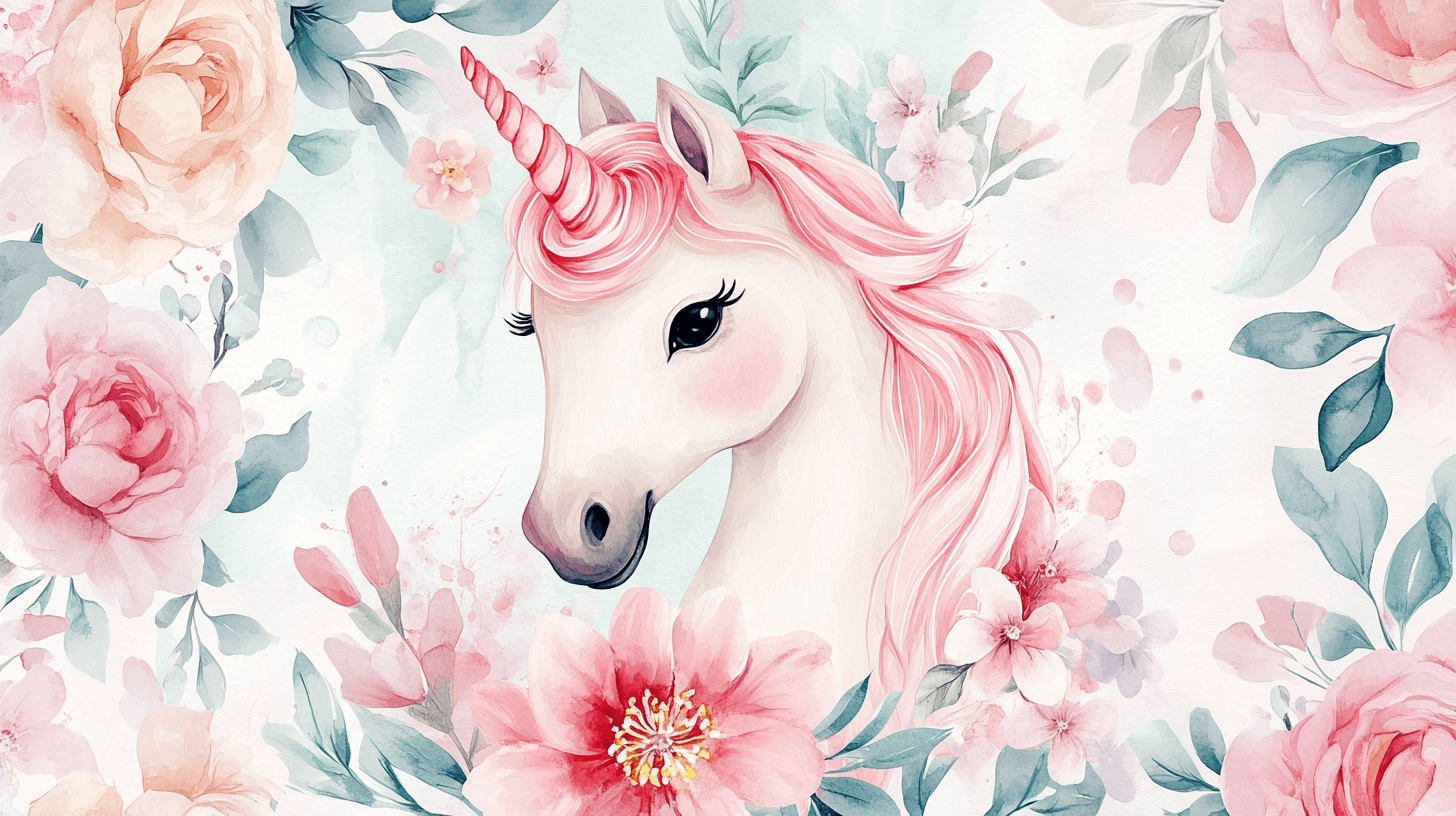 Papier Peint Licorne Pas Cher Fleuri