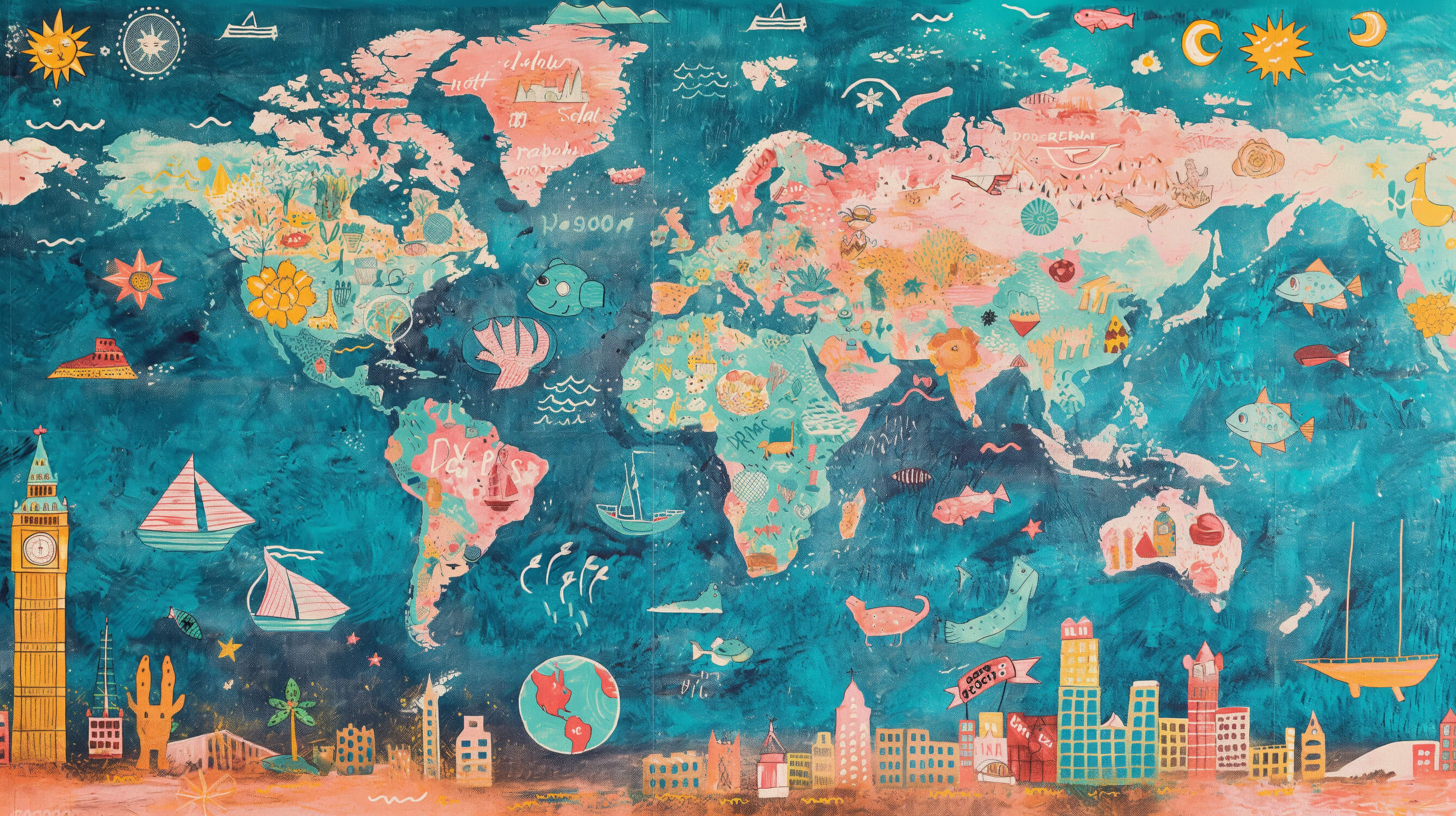 Papier Peint Pour Enfant Carte Du Monde