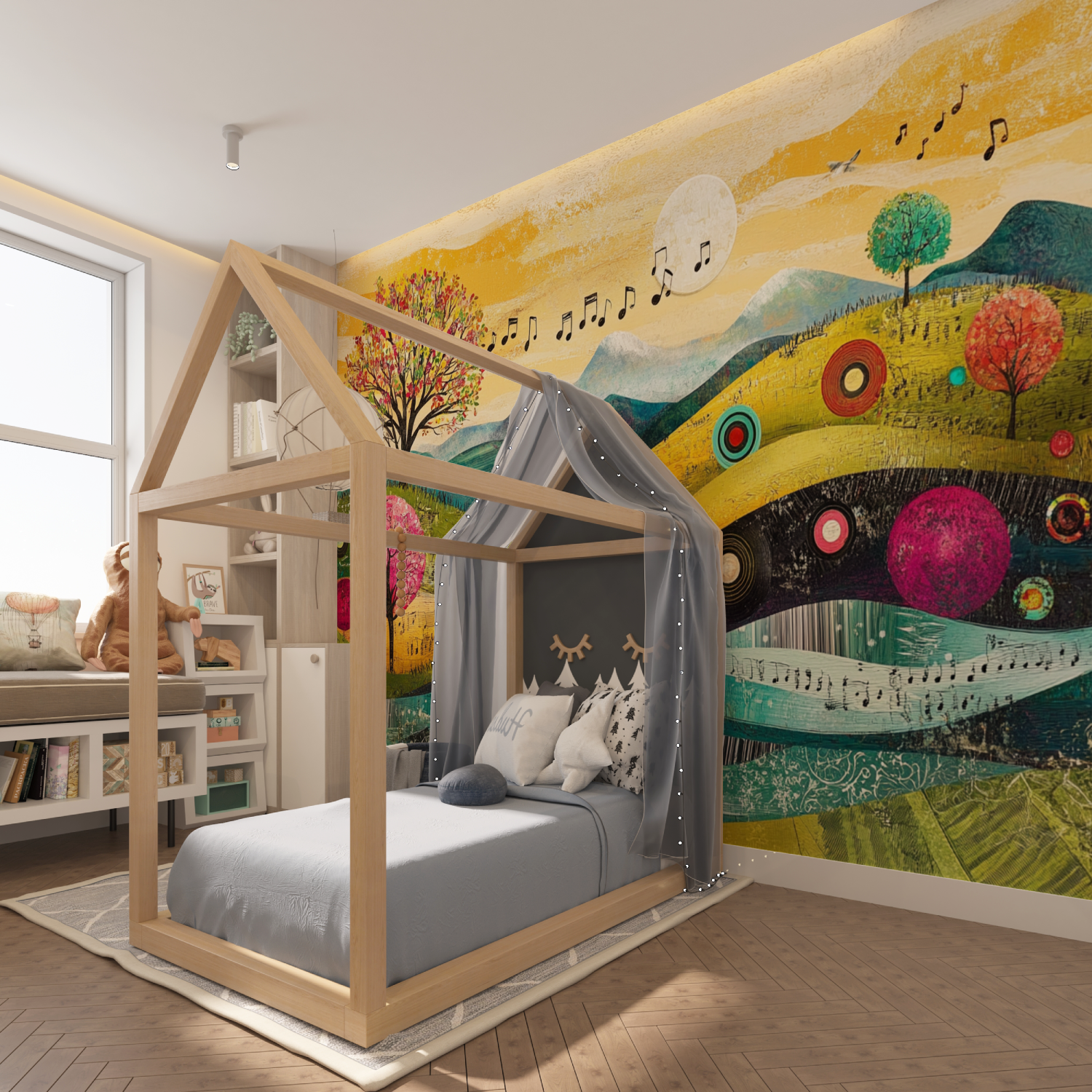 Papier peint grand format musique paysage tapisserie hero