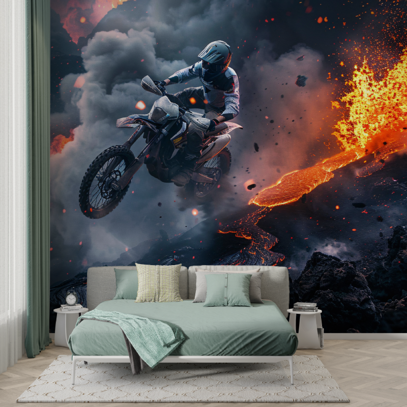 Papier peint garcon moto volan garcon123
