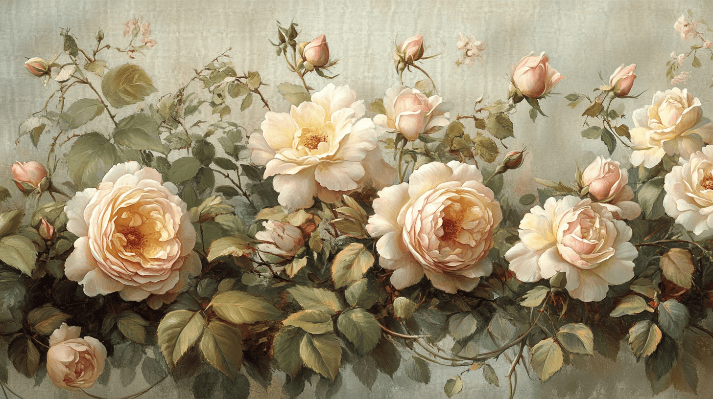 Papier Peint Style Anglais Vintage Fleuries