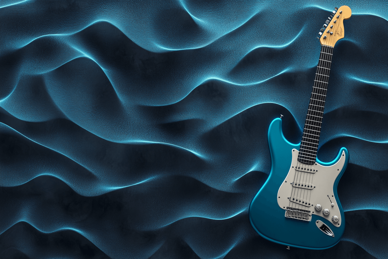 Papier Peint Guitare Électrique Bleu