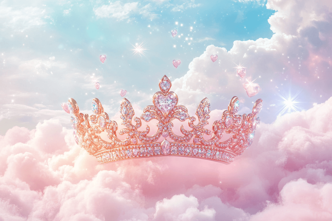 Papier Peint Princesse Couronne Dorée