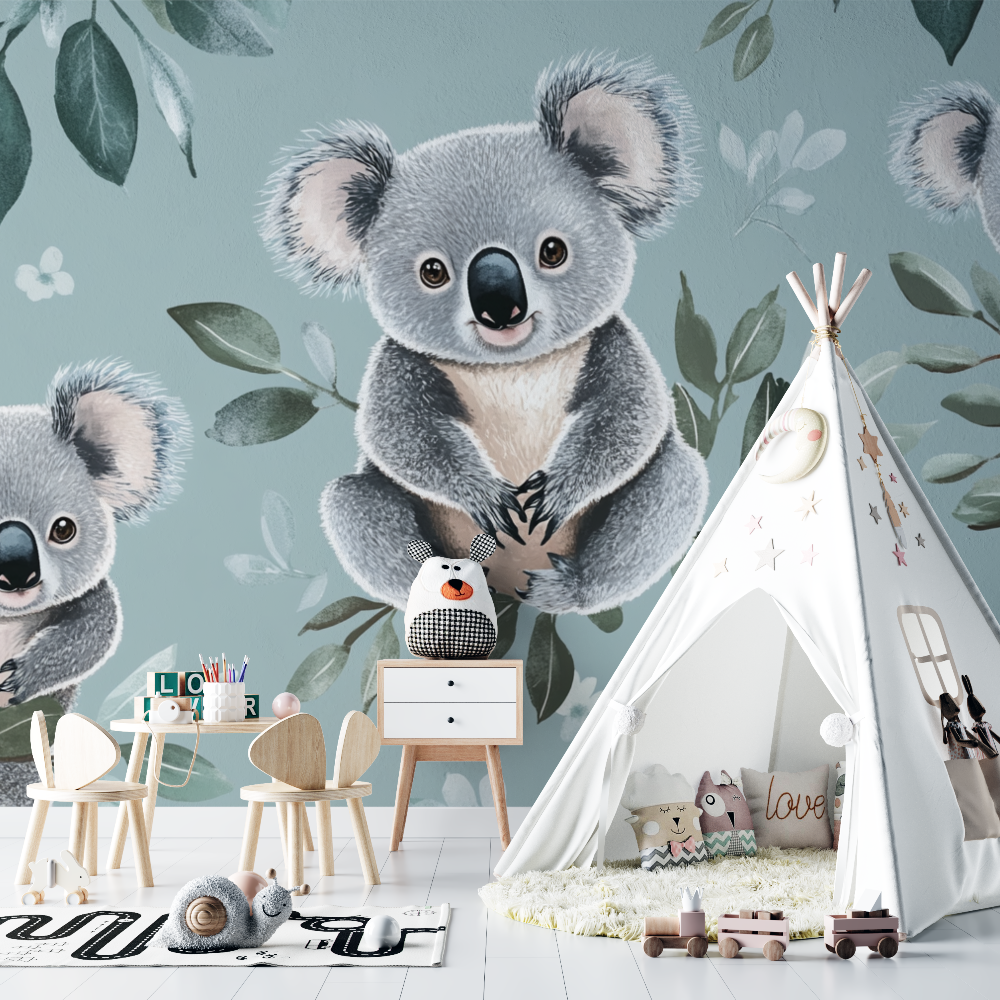 Papier peint koala calin de bebe chambre bebe