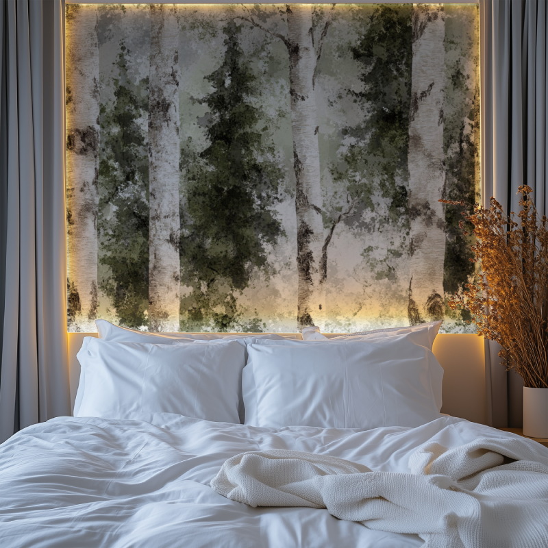 Papier peint arbre bouleau chambre premium