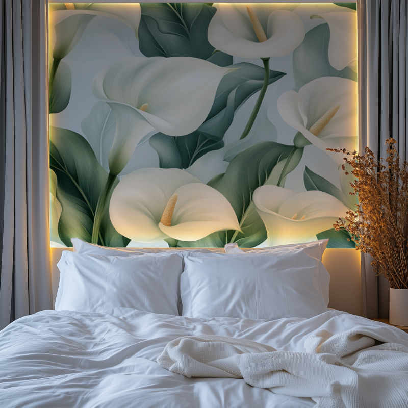 Papier peint fleur calla chambre premium
