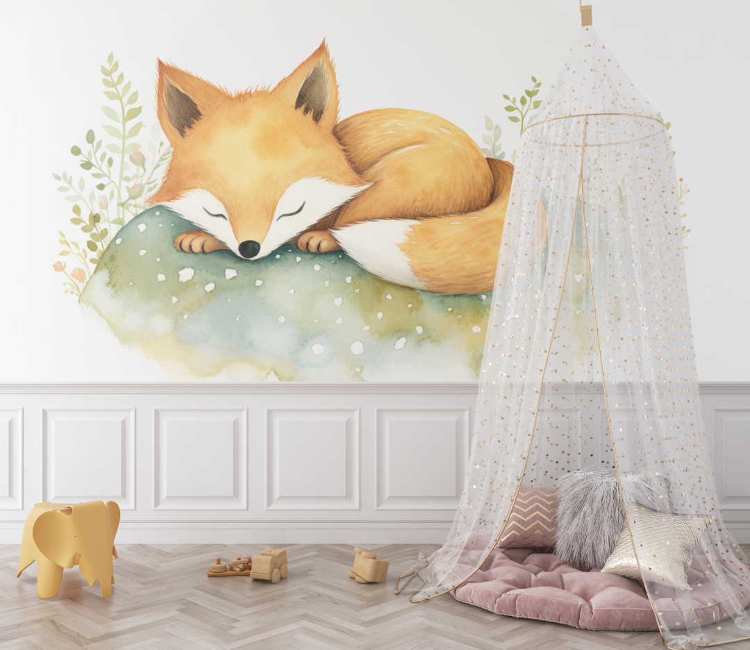 Papier peint renard chambre bebe bebe