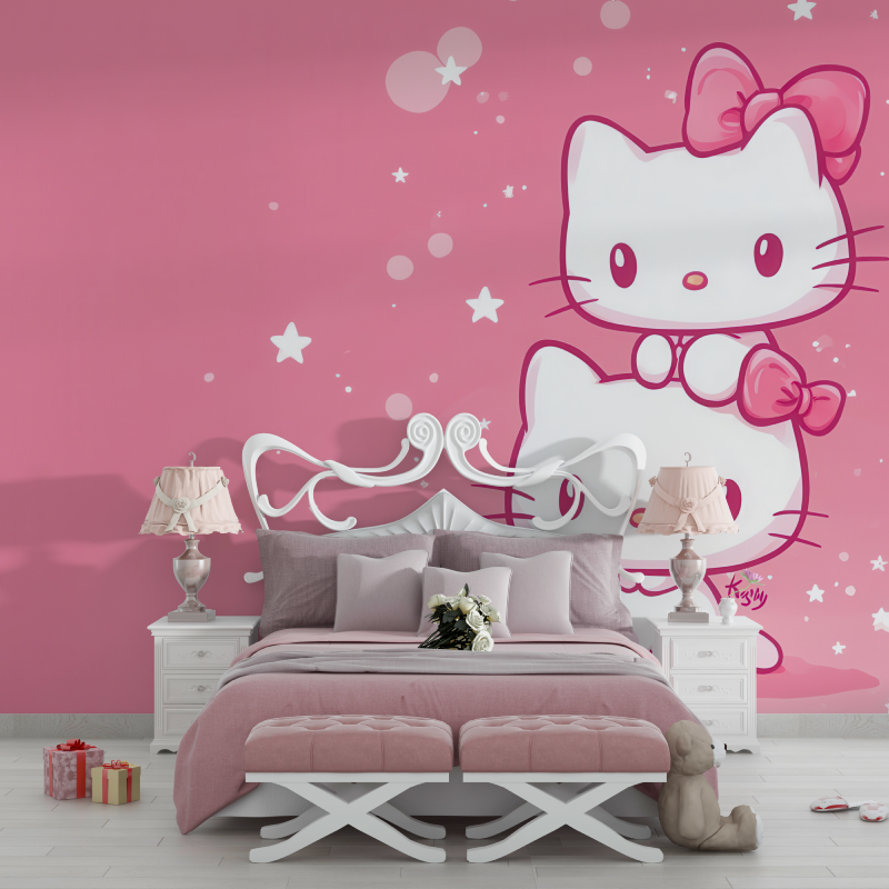Papier peint hello kitty pour chambre chambre filles