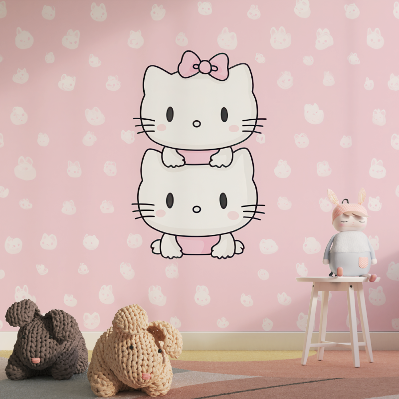 Papier peint hello kitty rose tapisserie pour fille