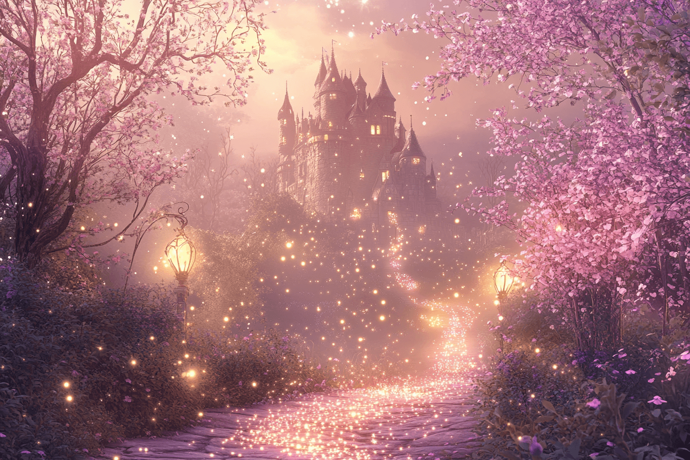 Papier Peint Chateau Rose de Nuit