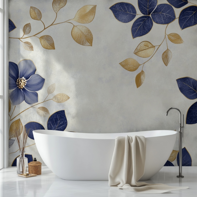 Papier peint fleur de vie sdb