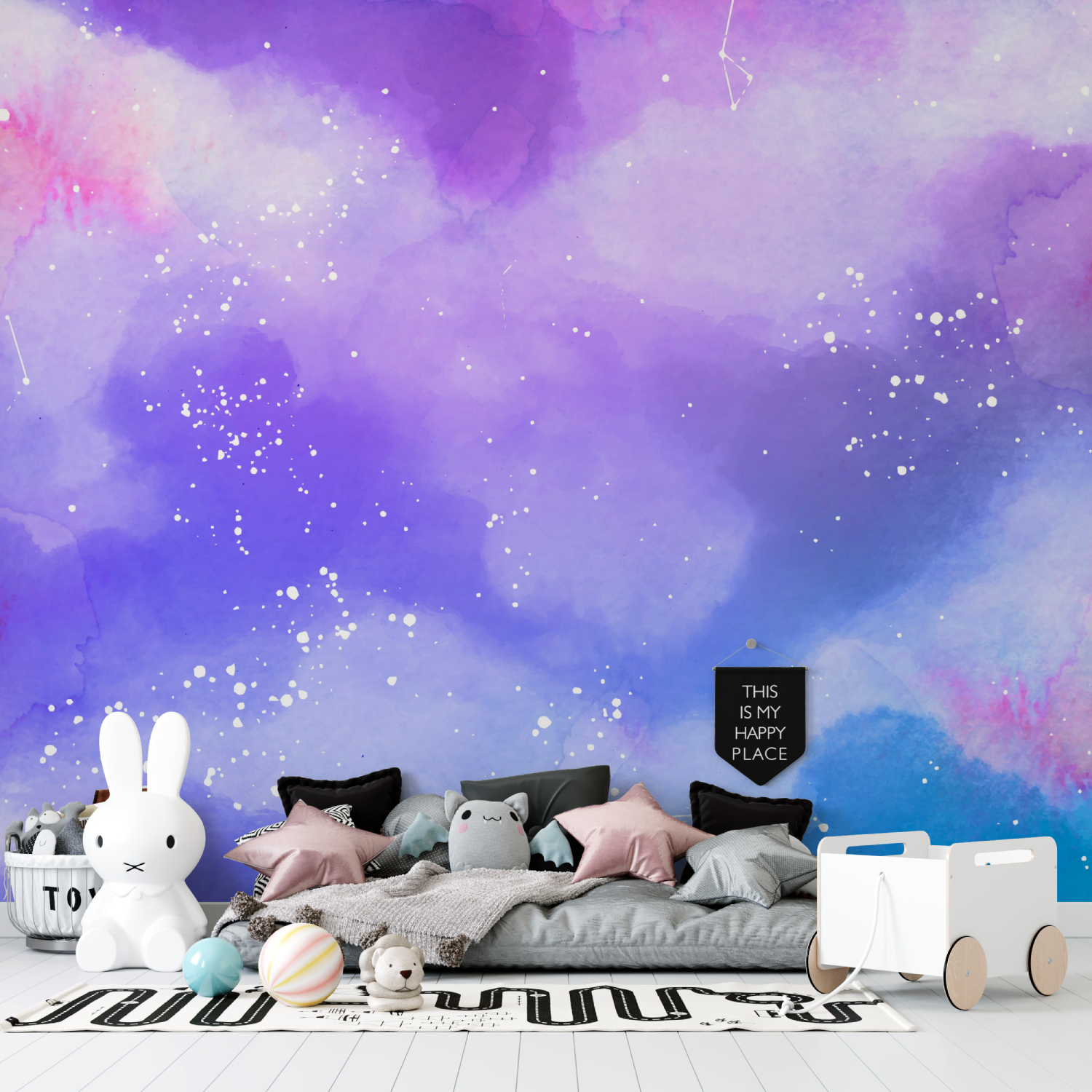 Papier peint ado fille espace etoile tapisserie garcon