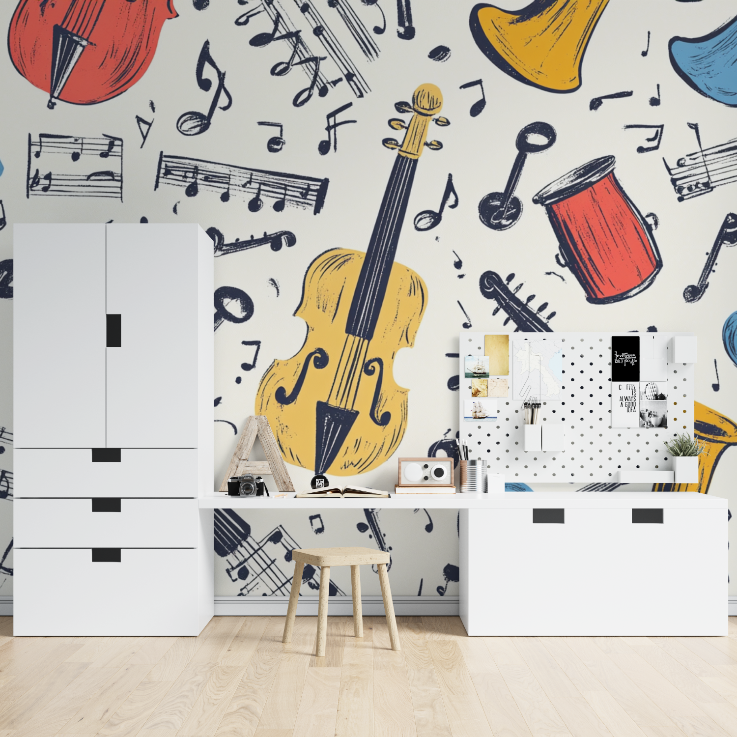 Papier peint motif musique tapisserie spiderman