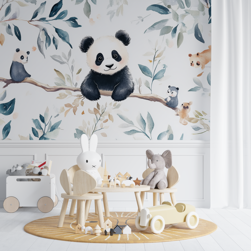 Papier peint panda et animaux mignons chambre de bebe