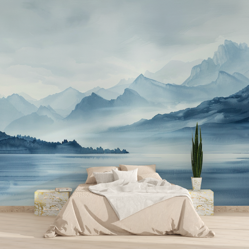 Papier peint artistique annecy lac montagne tapisserie 2025