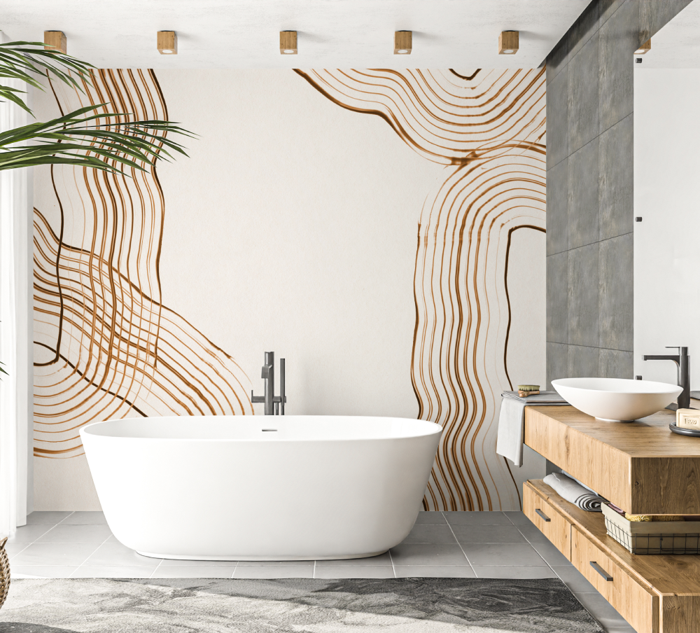 Salle de bain papier peint design salle de bain papier