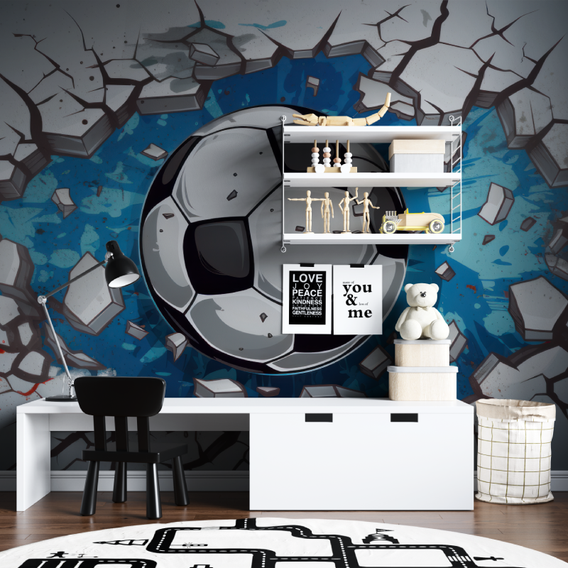 Papier peint 3d foot trompe l_oeil tapisserie chambre ados