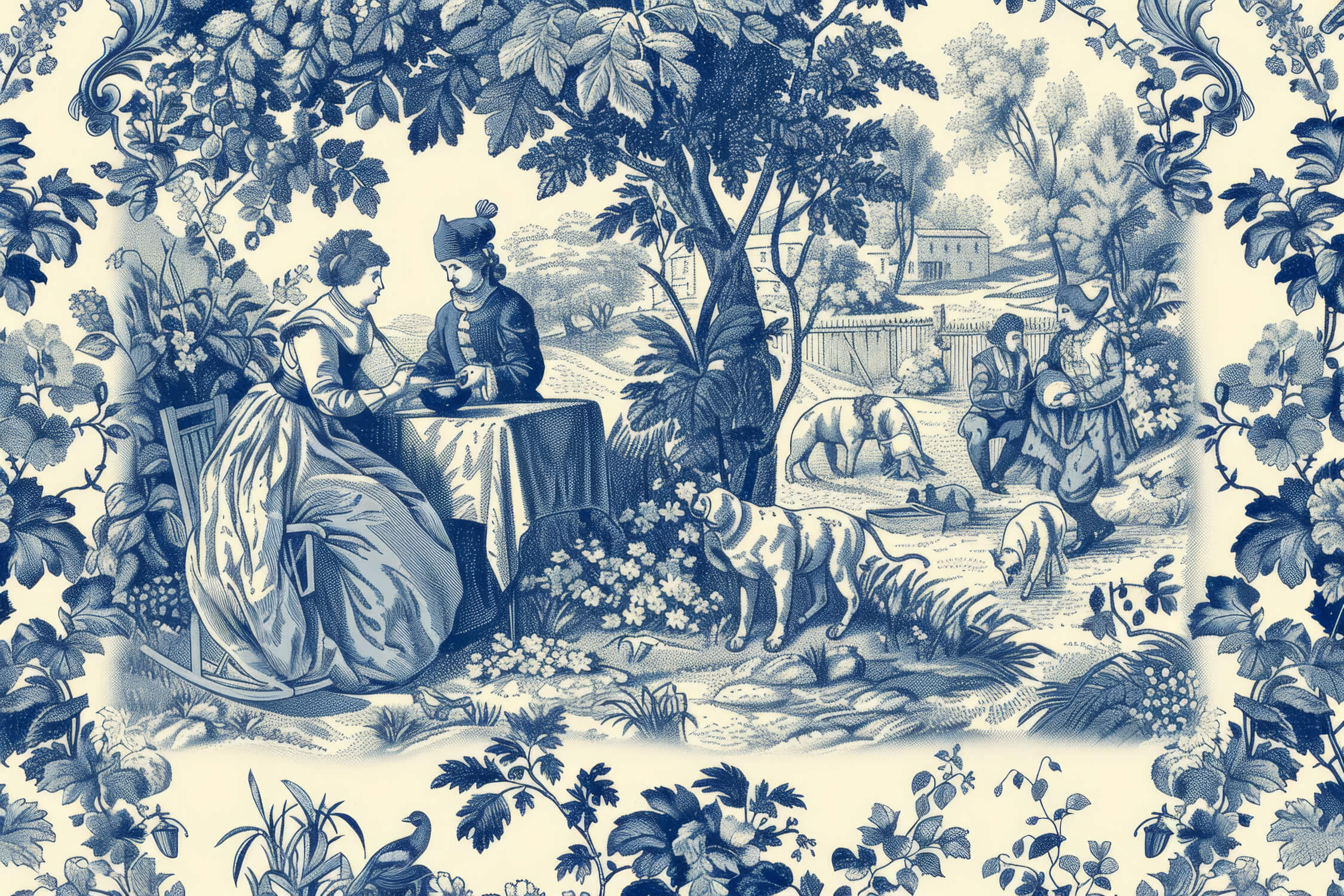 Papier Peint Toile De Jouy Antique