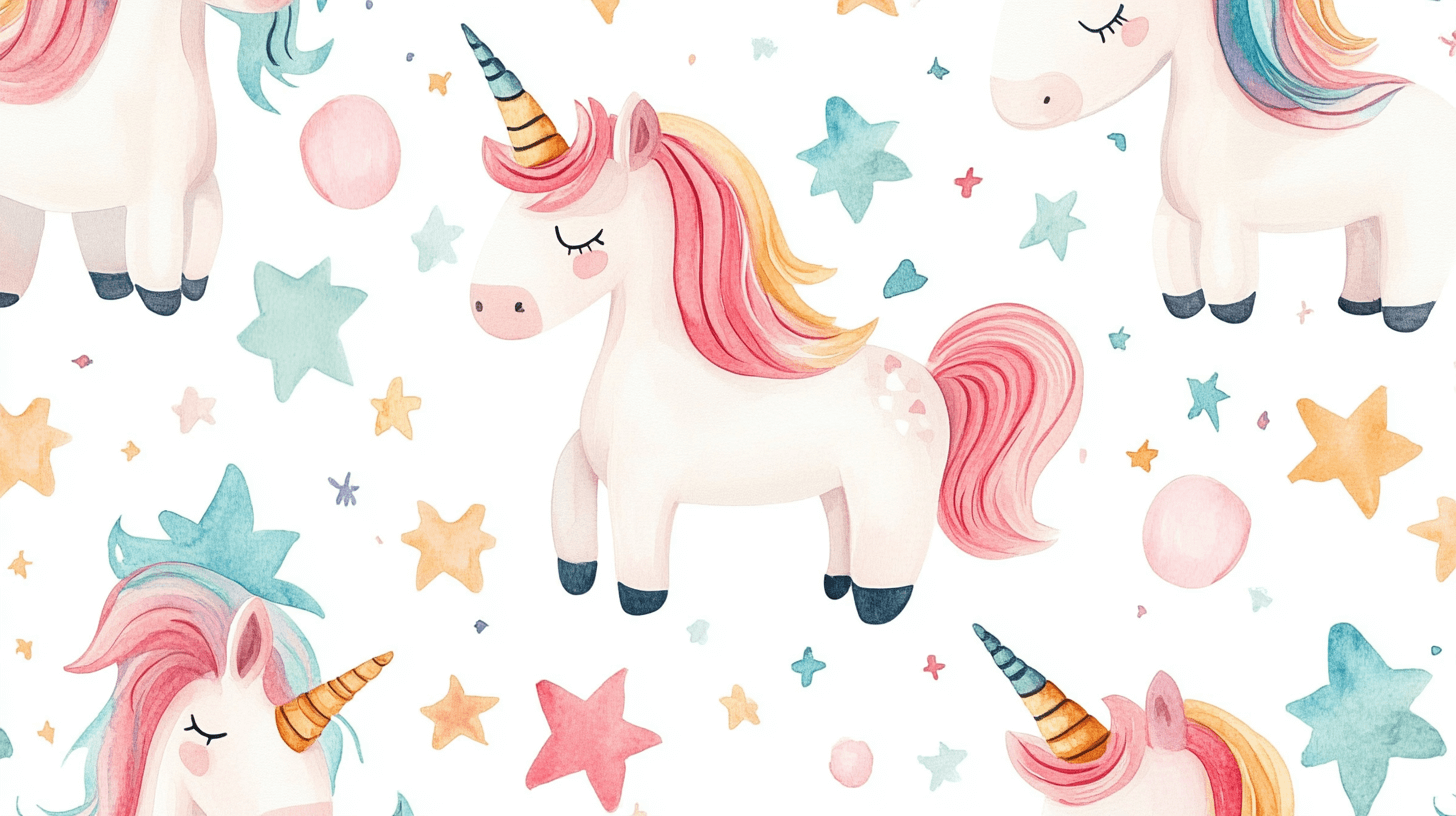 Papier Peint Licorne Cute Unicorn