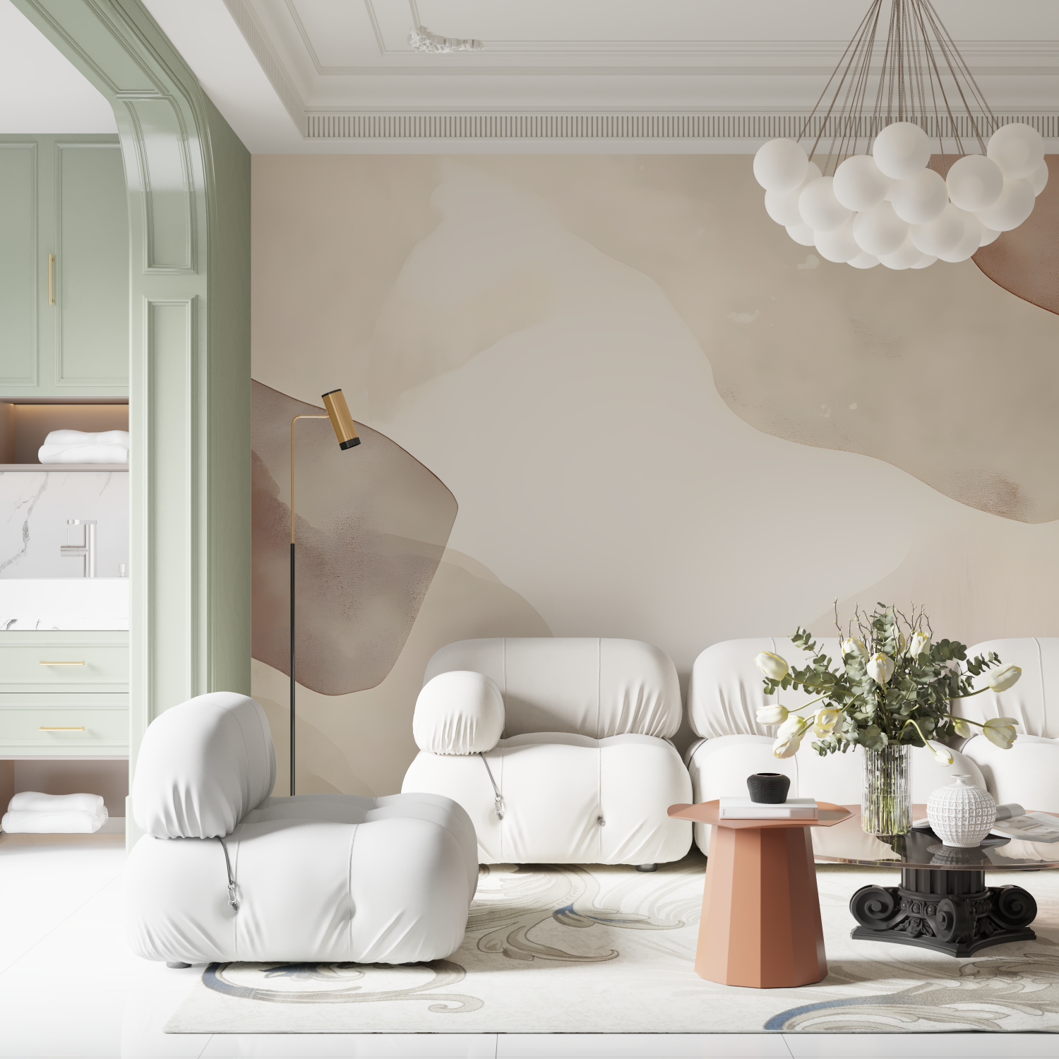 Papier peint aquarelle design contemporain