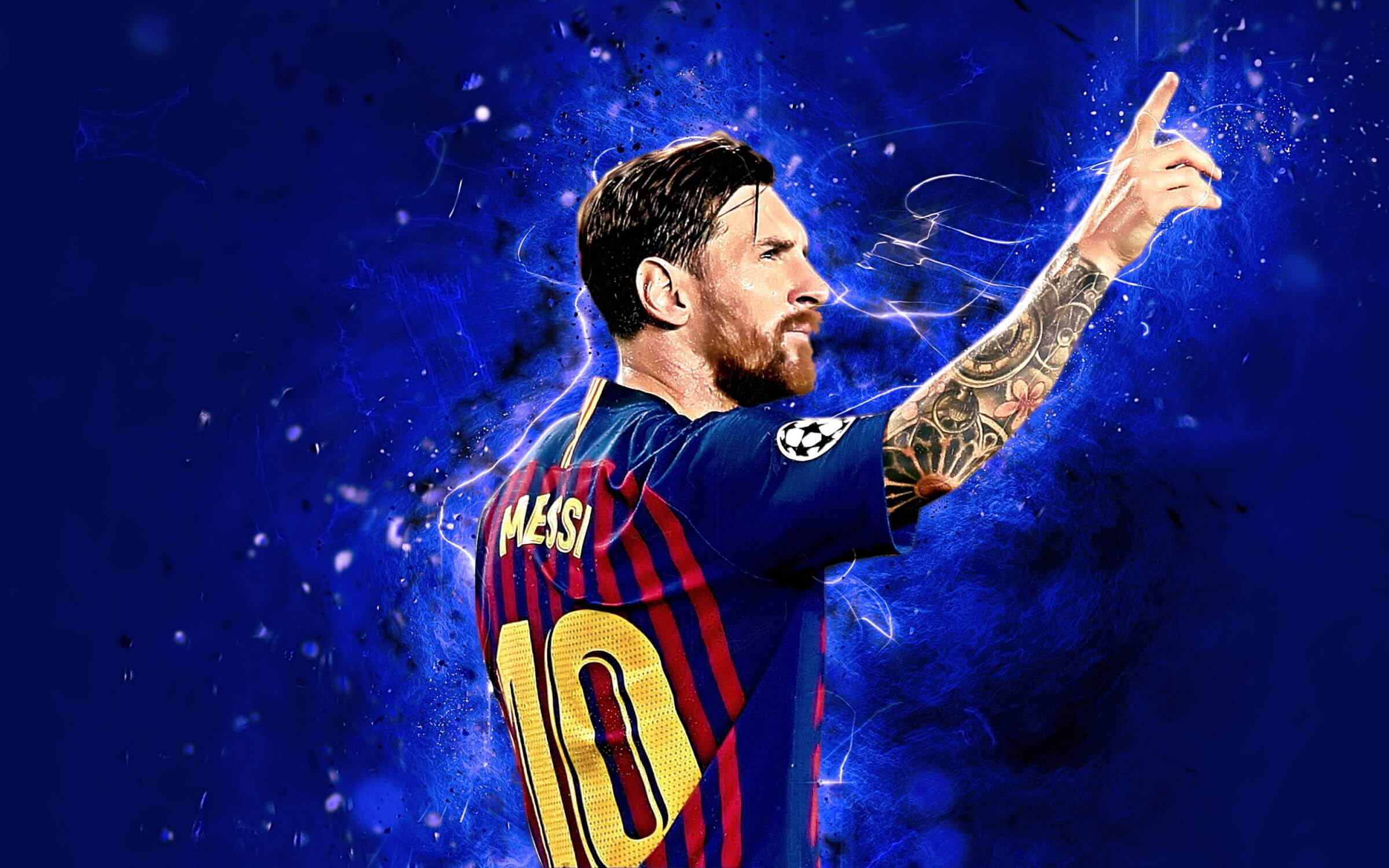 Papier Peint Messi Bleu
