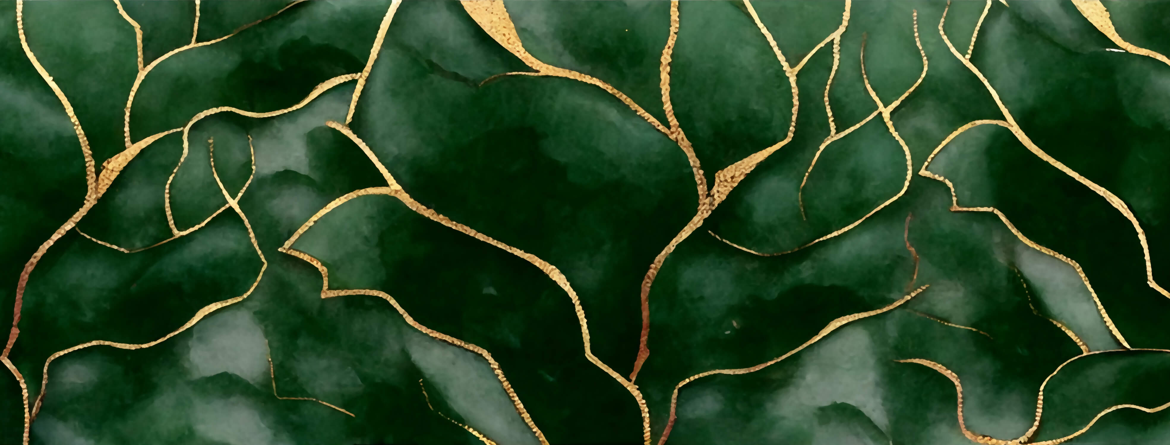 Papier Peint Vert Émeraude Et Or