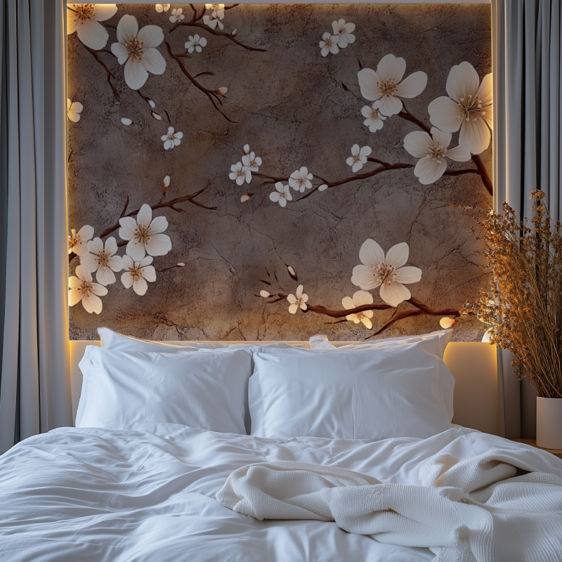 Papier peint fleur de cerisier action chambre premium