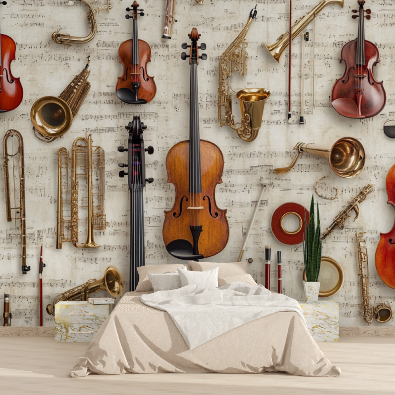 Papier peint instrument de musique 1815