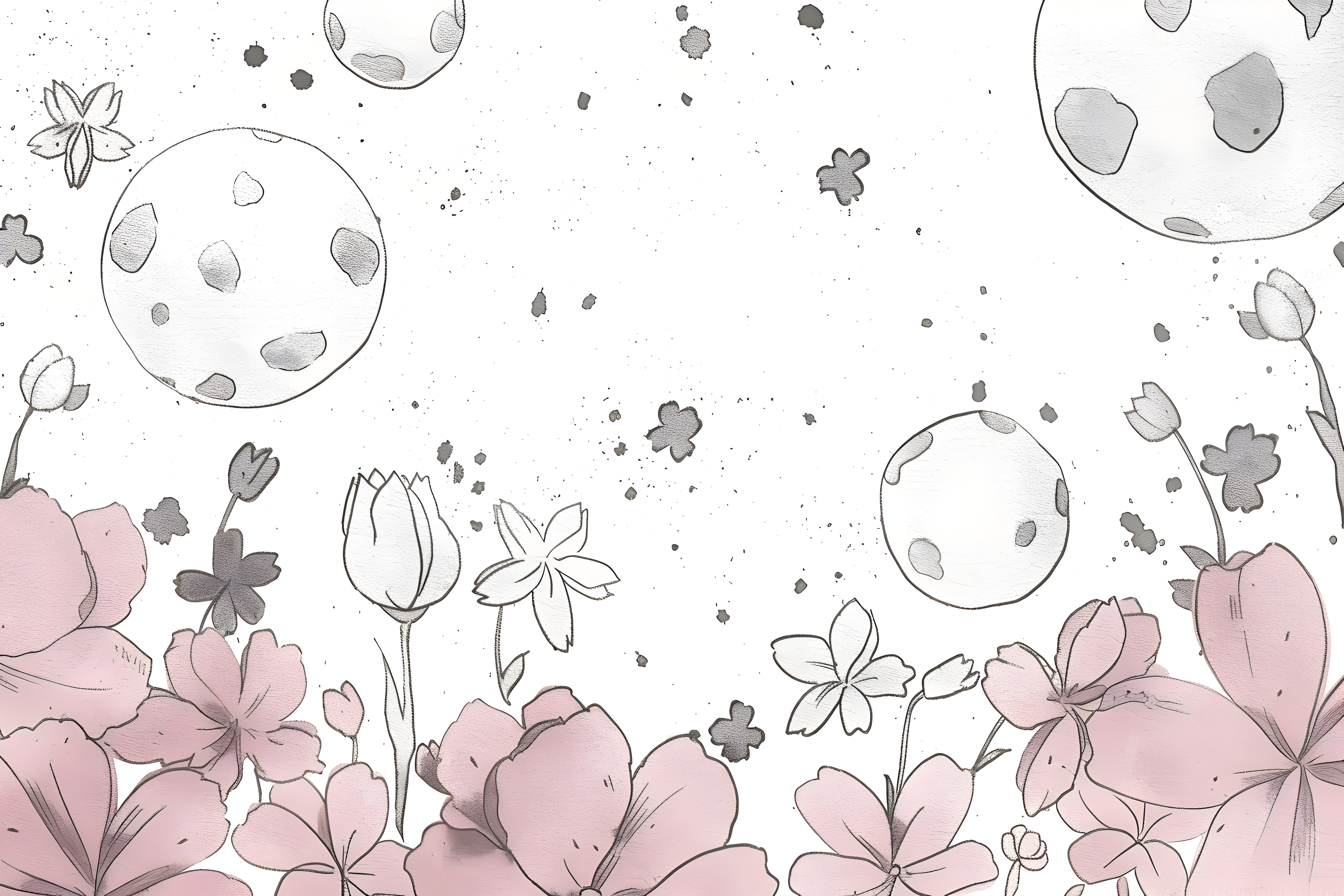 Papier peint dessin fleurs pour bébé