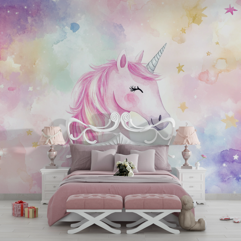 Papier peint chambre enfant lic...inspiration chambre filles
