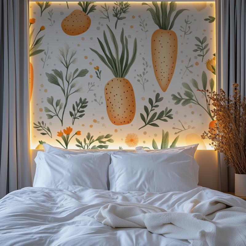 Papier peint fleur de carotte chambre premium