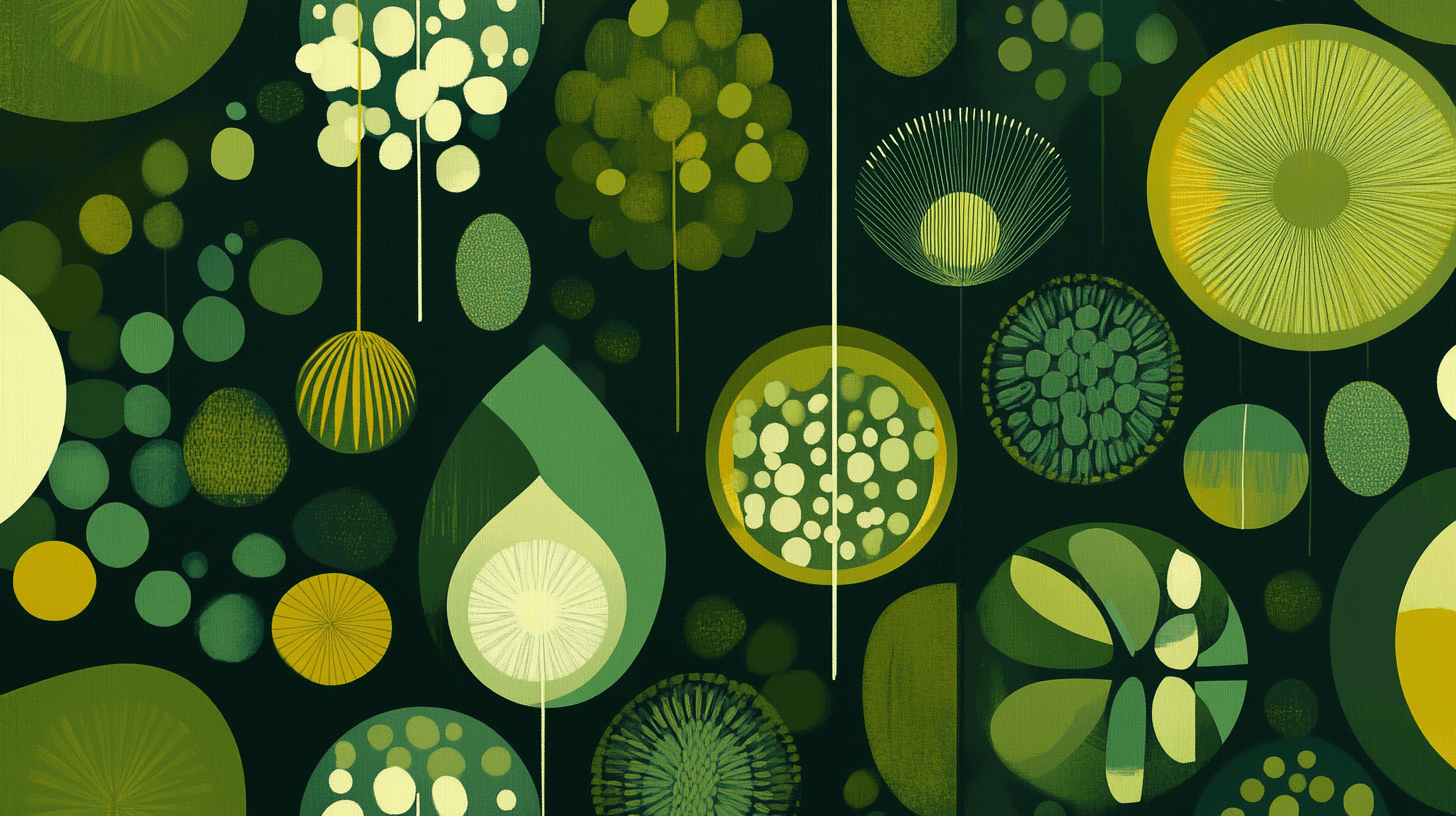 Papier Peint Vintage Scandinave Vert