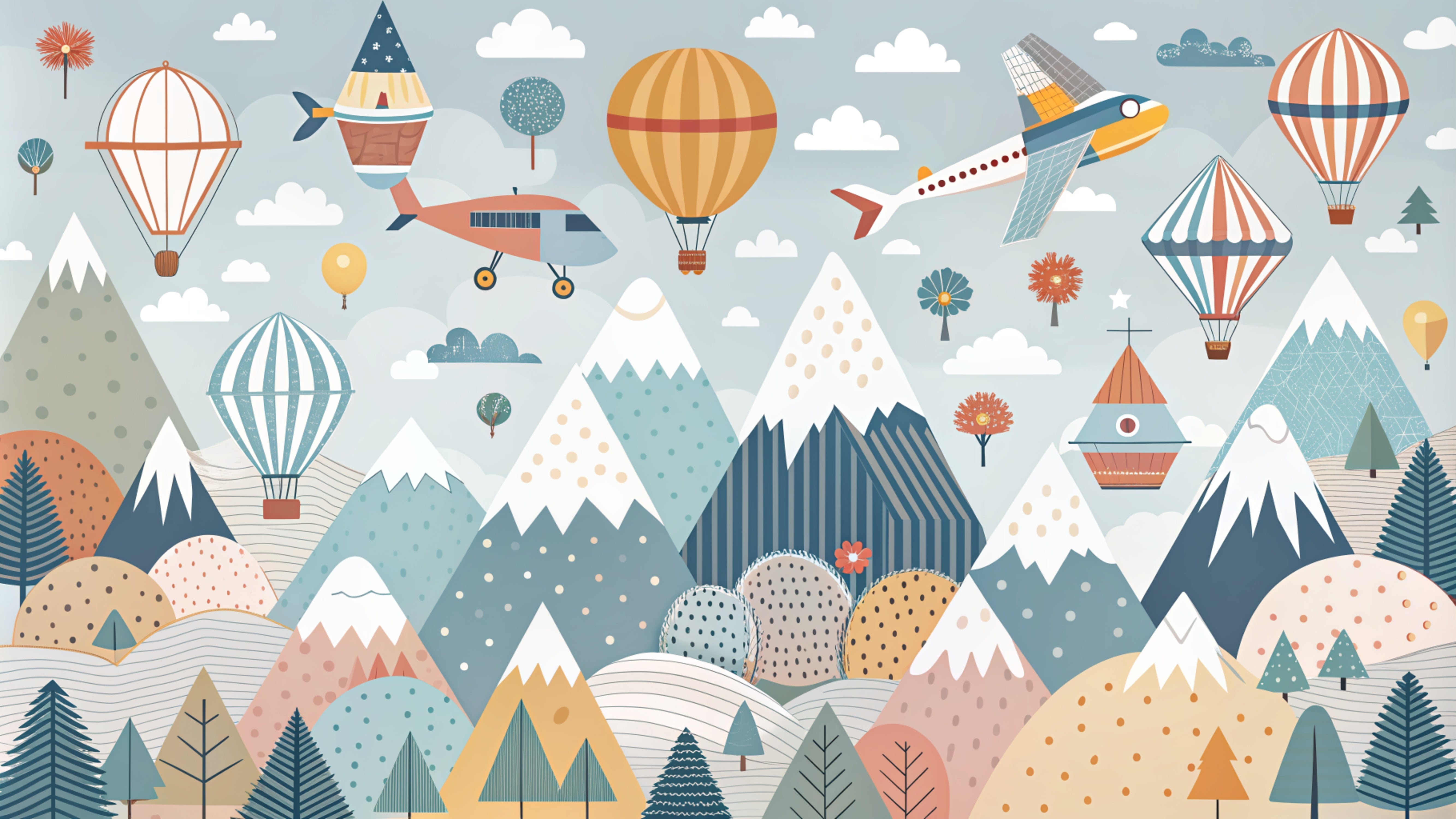 Papier peint Aventure montagneuse bébé