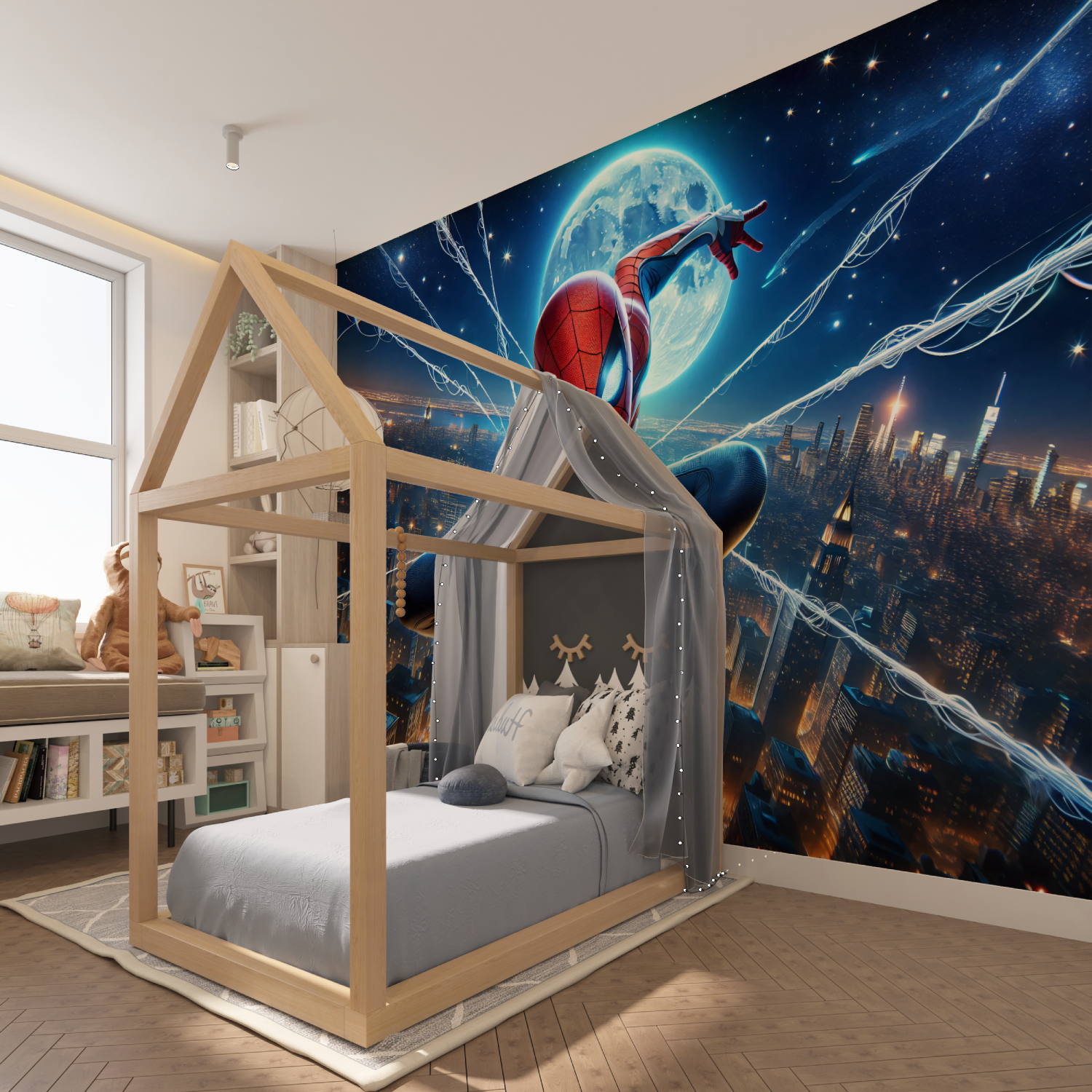 Papier Peint Spiderman Chambre Garçon - tapisserie hero